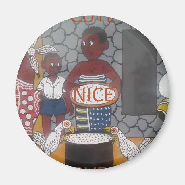 African traditional homestead cute nice lovely col magnet (Front)