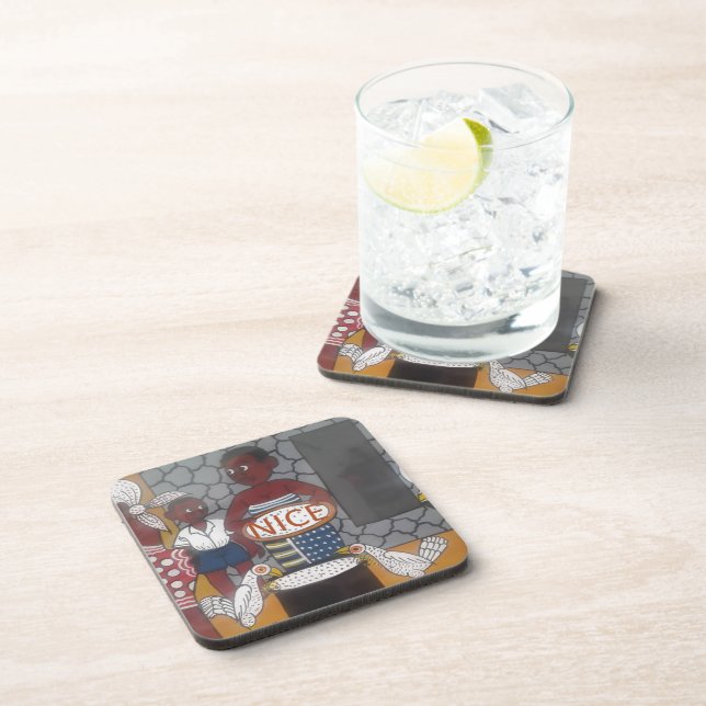 African Traditional Homestead Lifestyle Beverage Coaster (Right Side)