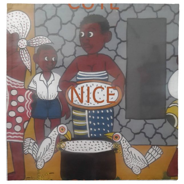 African Traditional Homestead Lifestyle Cloth Napkin (Front)