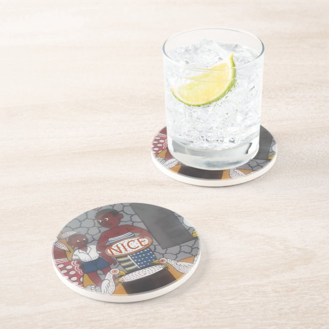 African Traditional Homestead Lifestyle Drink Coaster (Side)