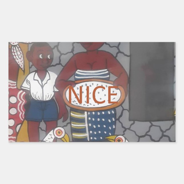 African Traditional Homestead Lifestyle Rectangular Sticker (Front)