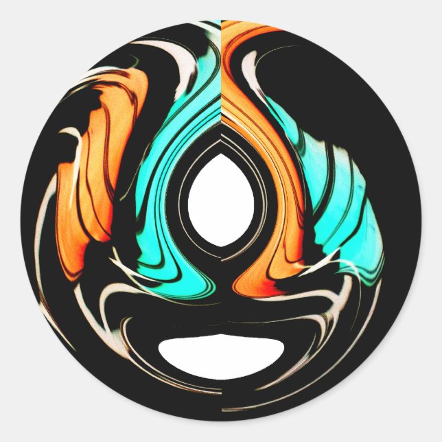 African Traditional Pattern Art Print Classic Round Sticker (Front)