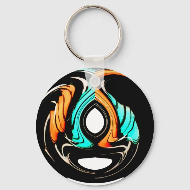 African Traditional Pattern Art Print Keychain (Front)