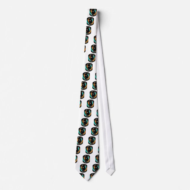 African Traditional Pattern Art Print Neck Tie (Front)