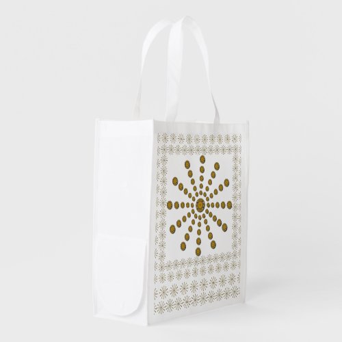 African Traditional Wedding Sunflower Floral Art Grocery Bag