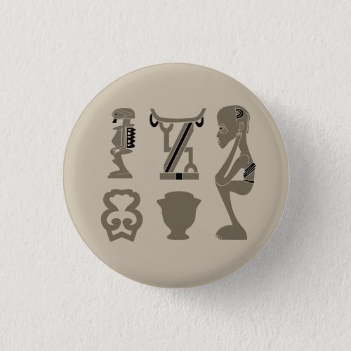 african tribal abstract portrait button