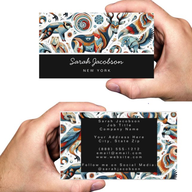 African Tribal Animals Business Card (Creator Uploaded)