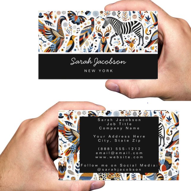 \African Tribal Animals Business Card (Creator Uploaded)