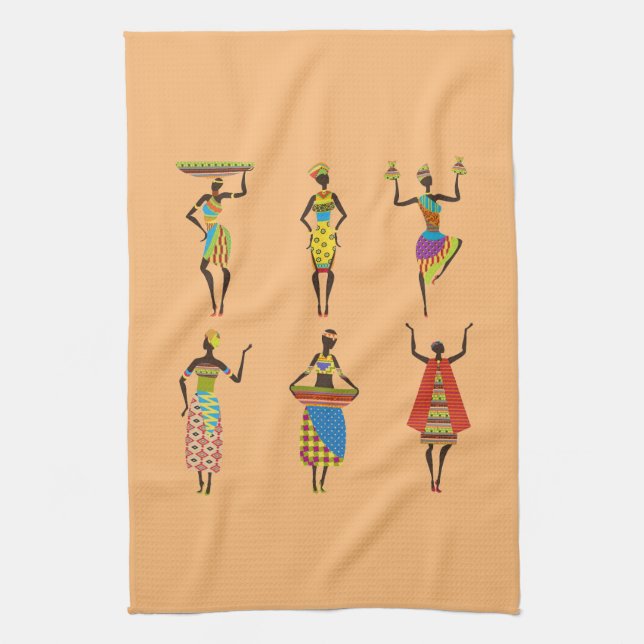 African Tribal art ladies colourful ethnic fashion Towel (Vertical)