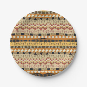 AFRICAN TRIBAL ART PAPER PLATES