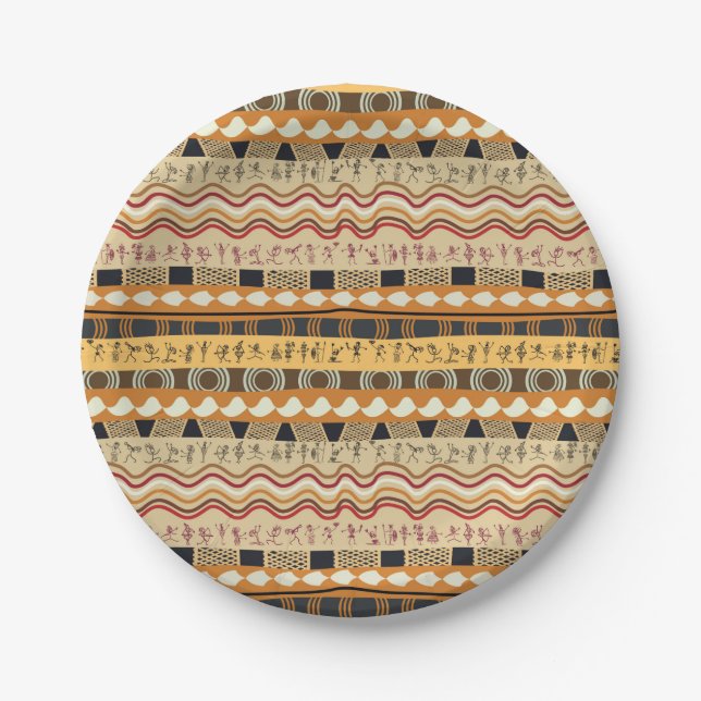 AFRICAN TRIBAL ART PAPER PLATES (Front)