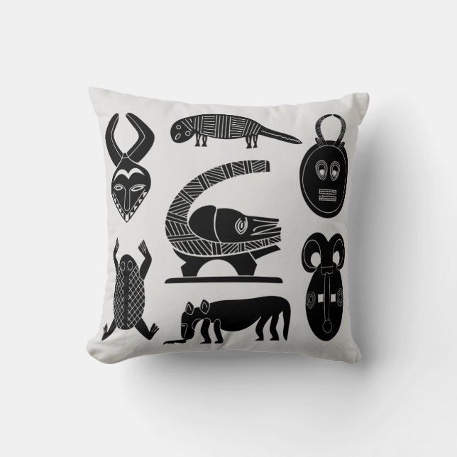 African tribal art throw pillow (Front)