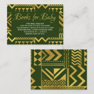 African Tribal Baby Shower Book Request Enclosure Card
