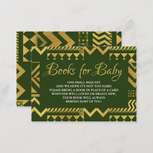 African Tribal Baby Shower Book Request Enclosure Card