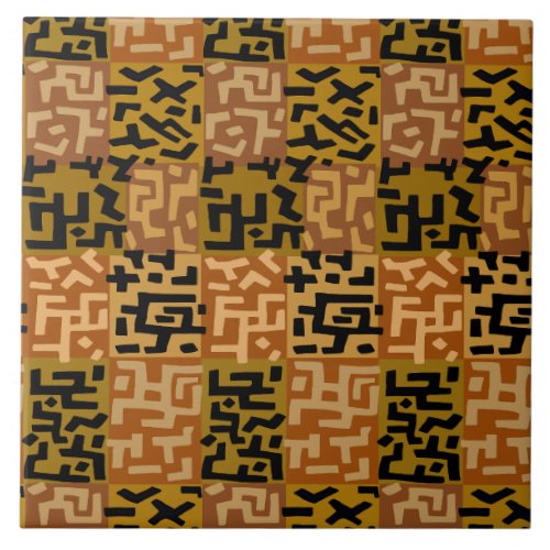 African Tribal BaKuba Ceramic Tile
