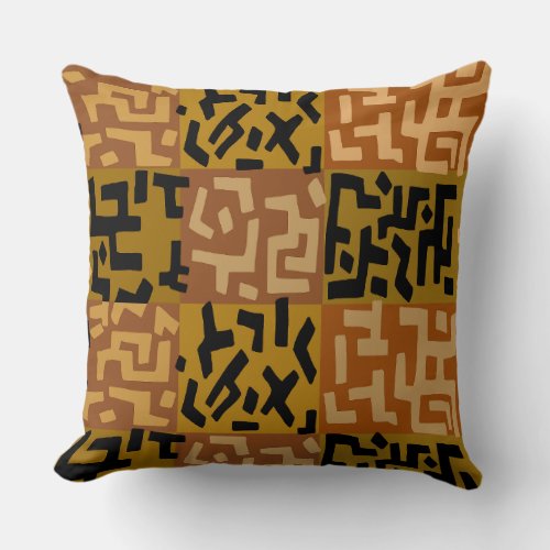 AFRICAN TRIBAL BAKUBA THROW PILLOW