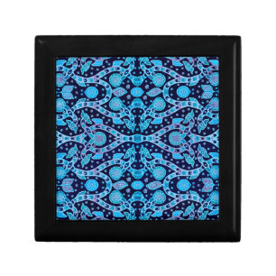 African Tribal Batik Blue Gift Box