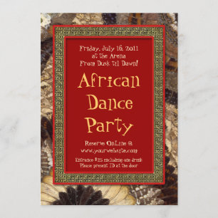 African Tribal Beat Dance Party Butterfly Wings Invitation