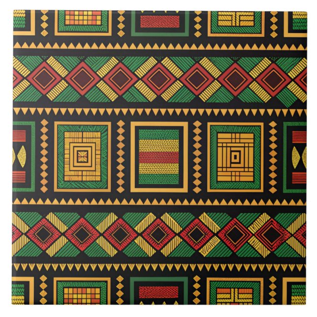 African Tribal Ceramic Tile (Front)