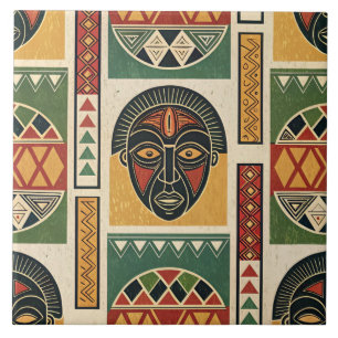 African Tribal Ceramic Tile