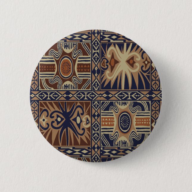 African Tribal Contemporary Collage Button (Front)