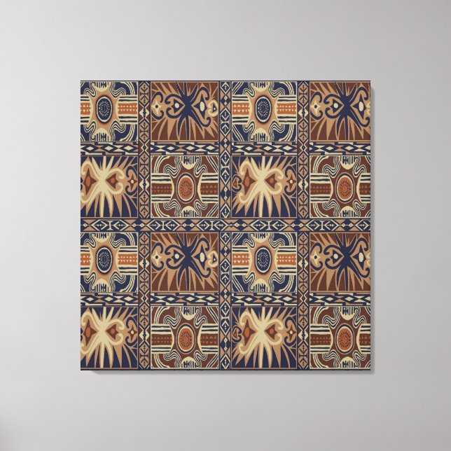 African Tribal Contemporary Collage Canvas Print (Front)