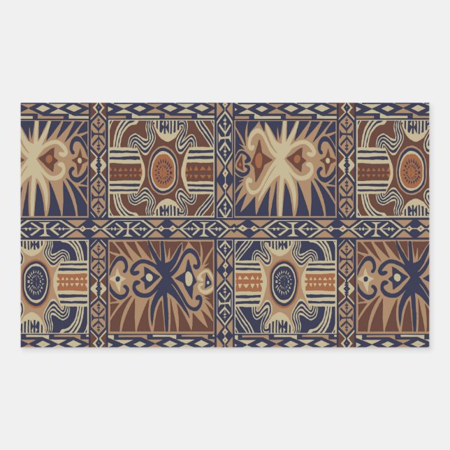 African Tribal Contemporary Collage Rectangular Sticker (Front)