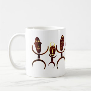 African tribal dance scene rock carving coffee mug