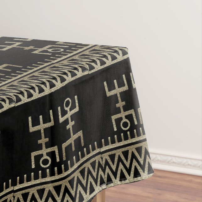 African Tribal Dance Tablecloth (In Situ)
