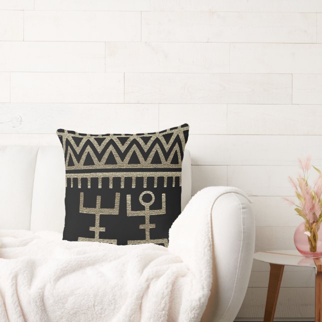 African Tribal  Dance Throw Pillow (Couch)