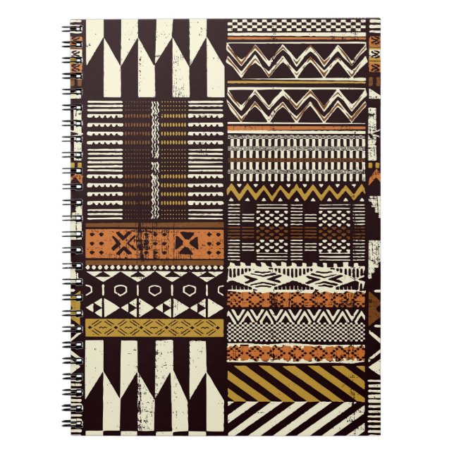 African tribal fabric, abstract vintage. notebook (Front)