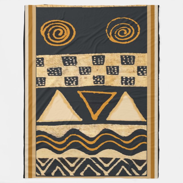 African Tribal Fleece Blanket - Large (Front)