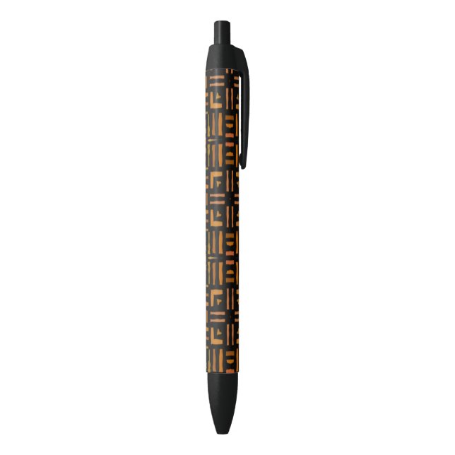 African Tribal Geometric Art on Black Writing Pen (Bottom (Vertical))
