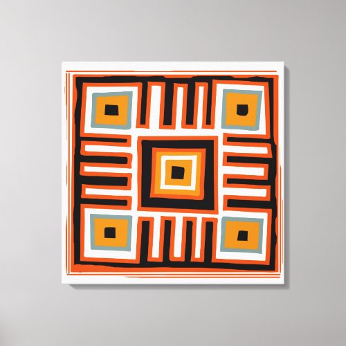 african tribal geometry pattern canvas print