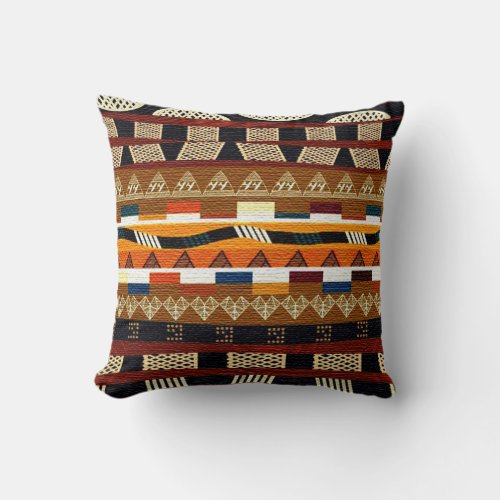 African Tribal Graphic Throw Pillow