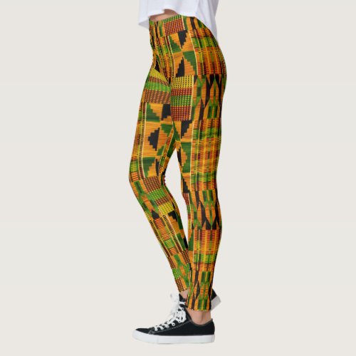 African Tribal Kente Cloth Leggings