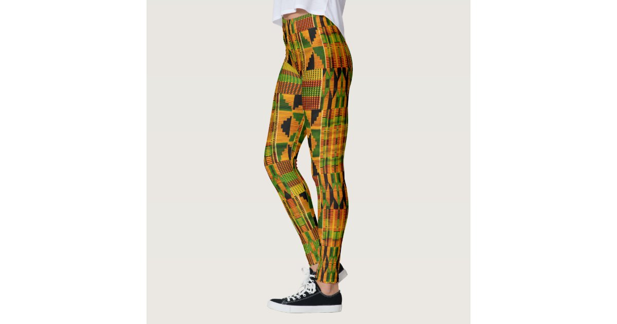 African Tribal Kente Cloth Leggings