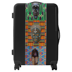 African Tribal Kente Cloth Masks Tribal Suitcases