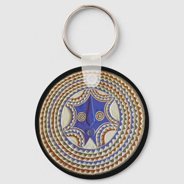 African Tribal Mask Keychain (Front)
