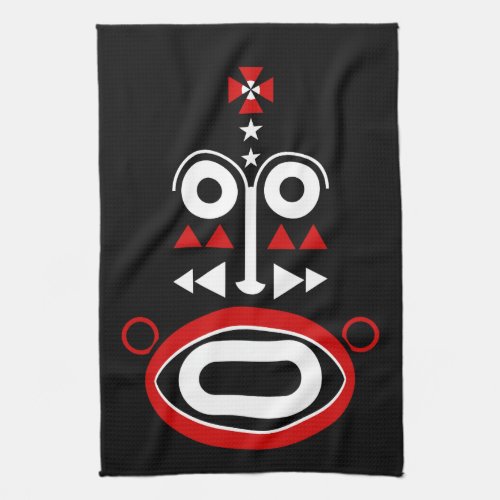 African Tribal Mask Kitchen Towel