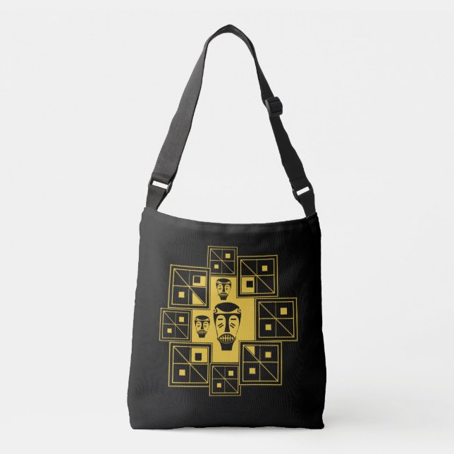african tribal modern elegant chic patterns crossbody bag (Front)