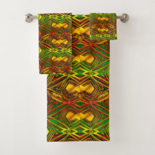 African Tribal Motif Bath Towel Set