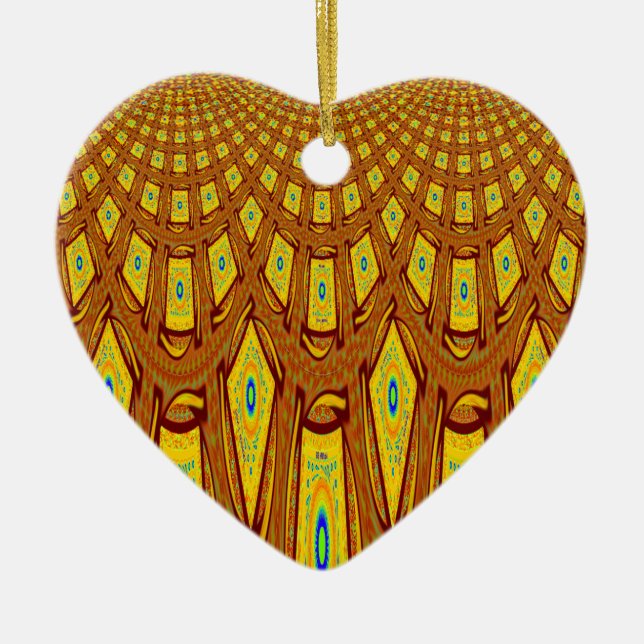 African Tribal Motif Ceramic Ornament (Front)