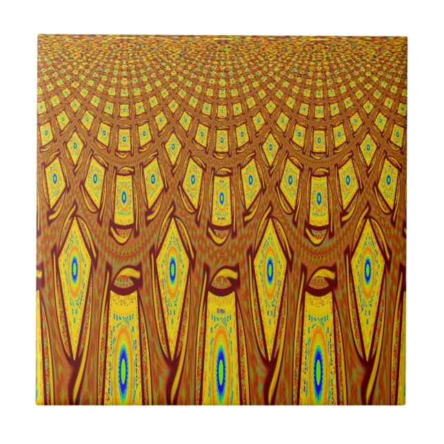 African Tribal Motif Ceramic Tile (Front)