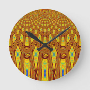 African Tribal Motif Round Clock