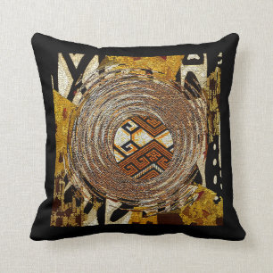 African Tribal Mud Cloth Print Throw Pillow