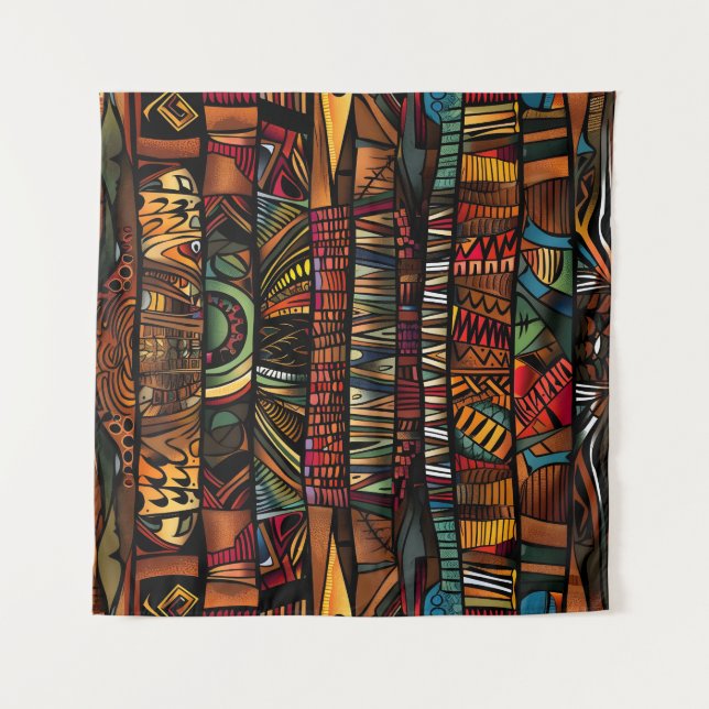 African Tribal Pattern Art Tapestry (Front)