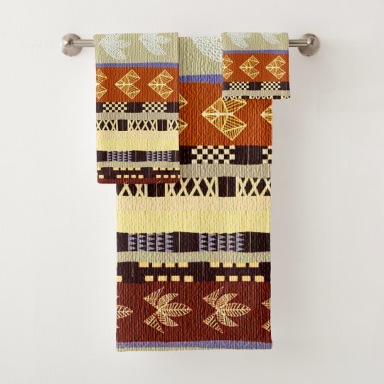 African Tribal Pattern Bath Towel Set