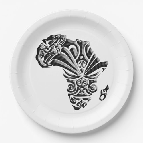 African Tribal Pattern BHM Party Paper Plates