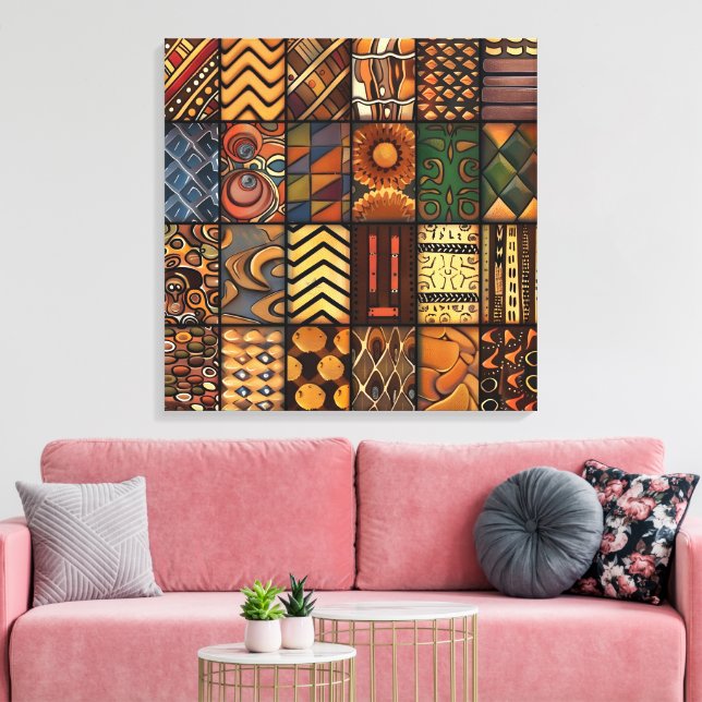 African Tribal Pattern Canvas Art (Insitu(LivingRoom))